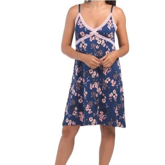 NANETTE LEPORE Floral Chemise BLUE MULTI | S - Picture 1 of 2
